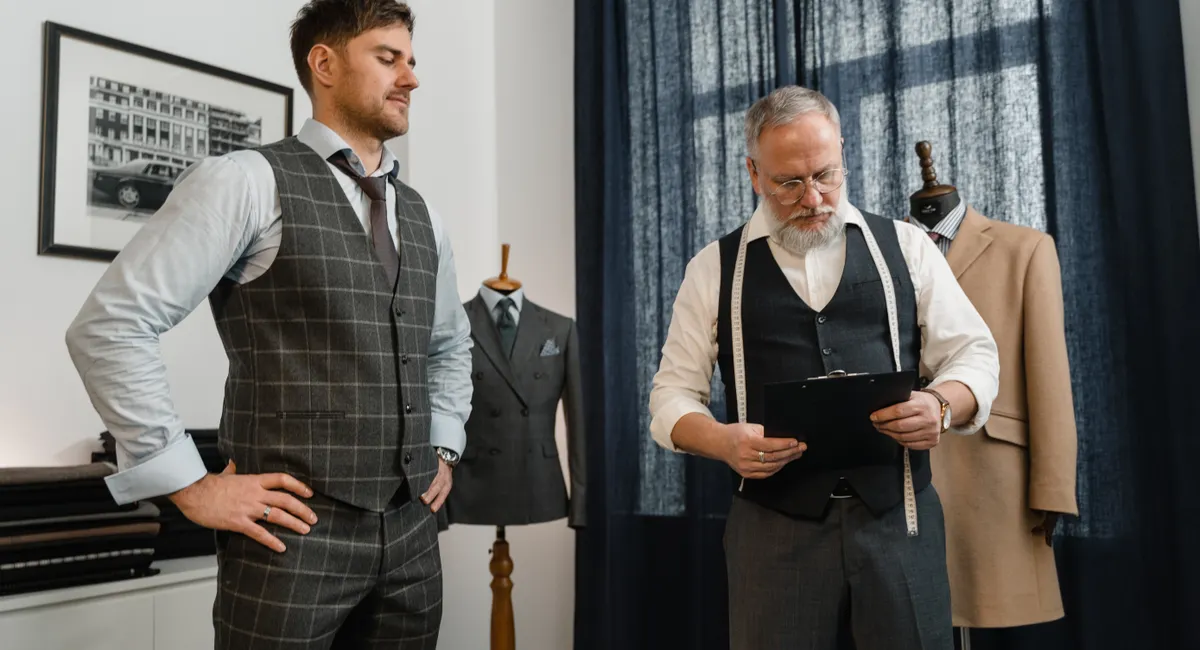Tableau imprimé de correspondance des tailles de pantalon homme