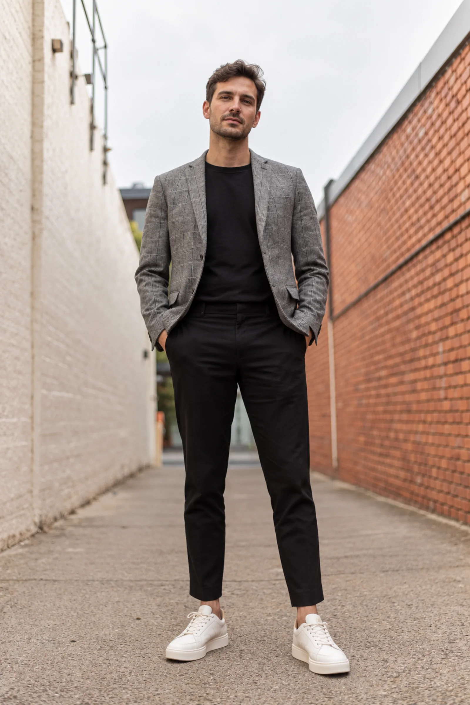 Gabriel, personal shopper Homme Allure, en blazer gris et tenue noire